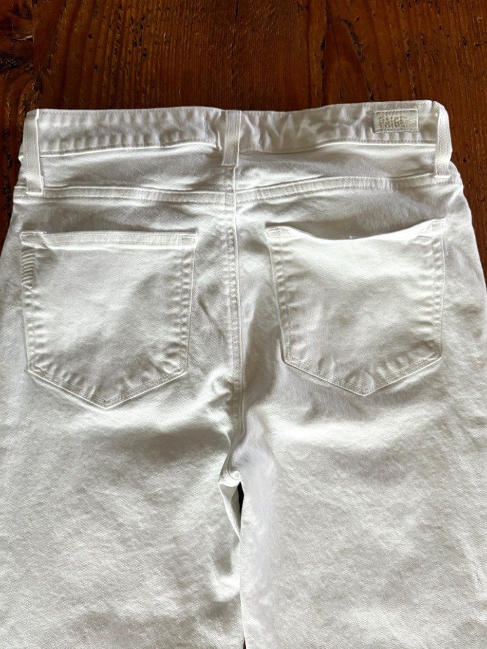 Paige Cindy Crop White Jeans, Size 29 Raw Hem - Picture 11 of 11